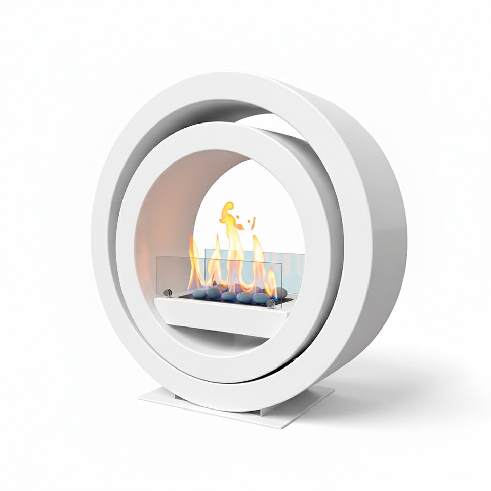 Напольный биокамин Глобус Белый